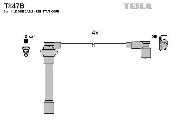 TESLA T847B Tändkabelsats