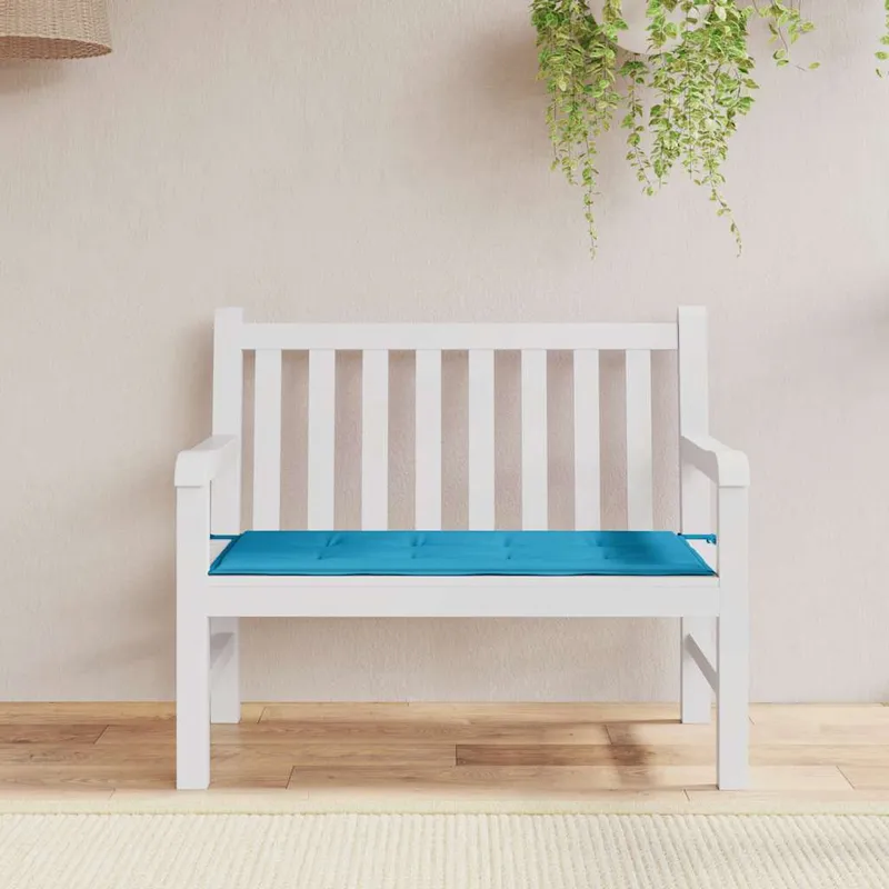 vidaXL Bänkdyna för trädgården blå 100x50x3 cm oxfordtyg