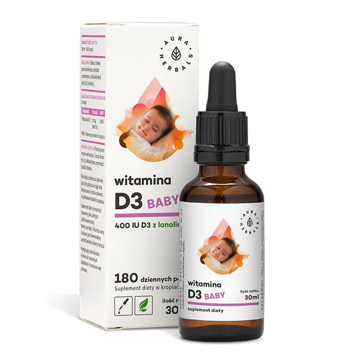 Aura Herbals – Vitamin D3 400 IU för spädbarn, 30 ml