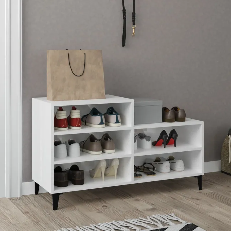 vidaXL Skoskåp vit högglans 102x36x60 cm konstruerat trä (#4228)