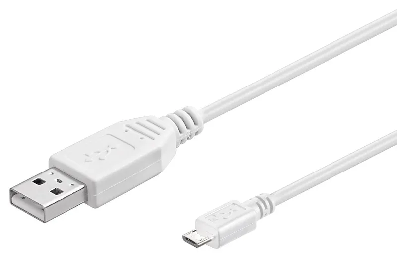 Goobay USB 2.0-kabel, micro-USB till USB-A, 15cm, vit