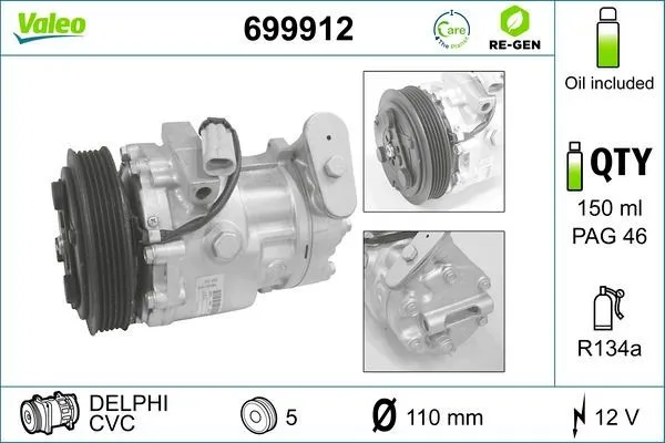AC-kompressor VALEO 699912