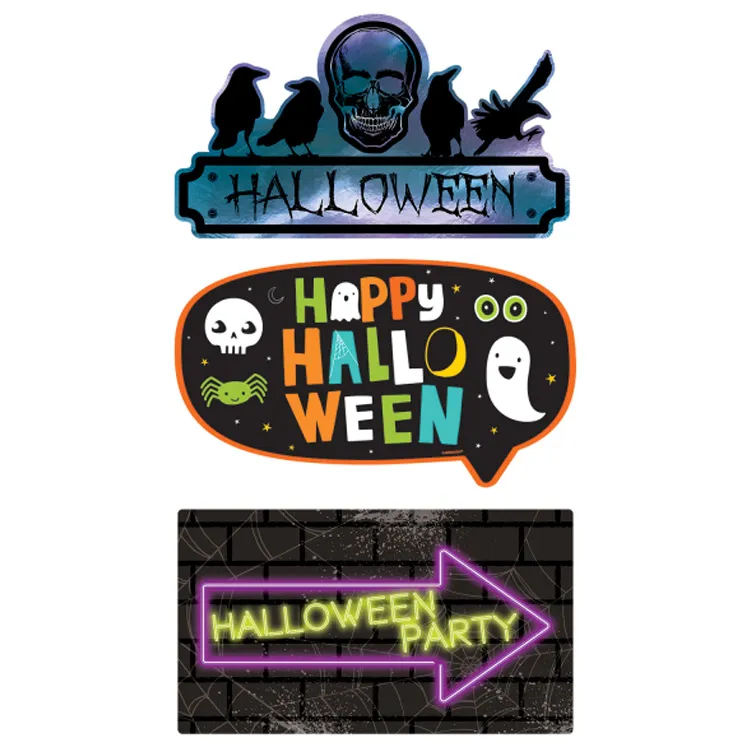 Partyskyltar Halloween 3-pack