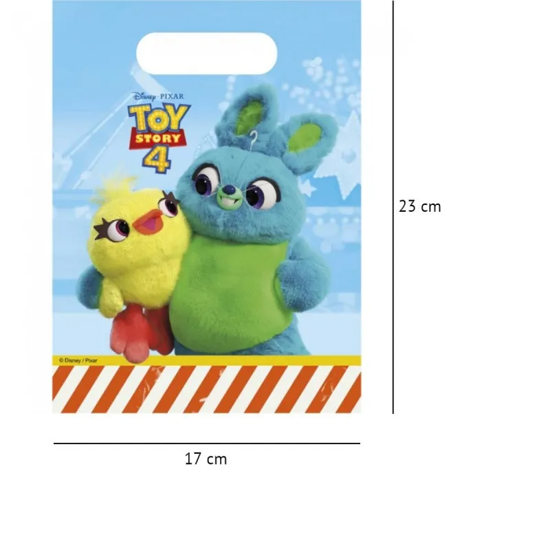 Kalaspåsar Toy Story 4 Flerfärgad Plast Lekfull Festpåse Barnkalas Disney Pixar 17x23cm 6-pack