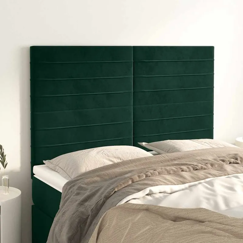 vidaXL Sänggavel mörkgrön 144x5x118/128 cm sammet (#3878)