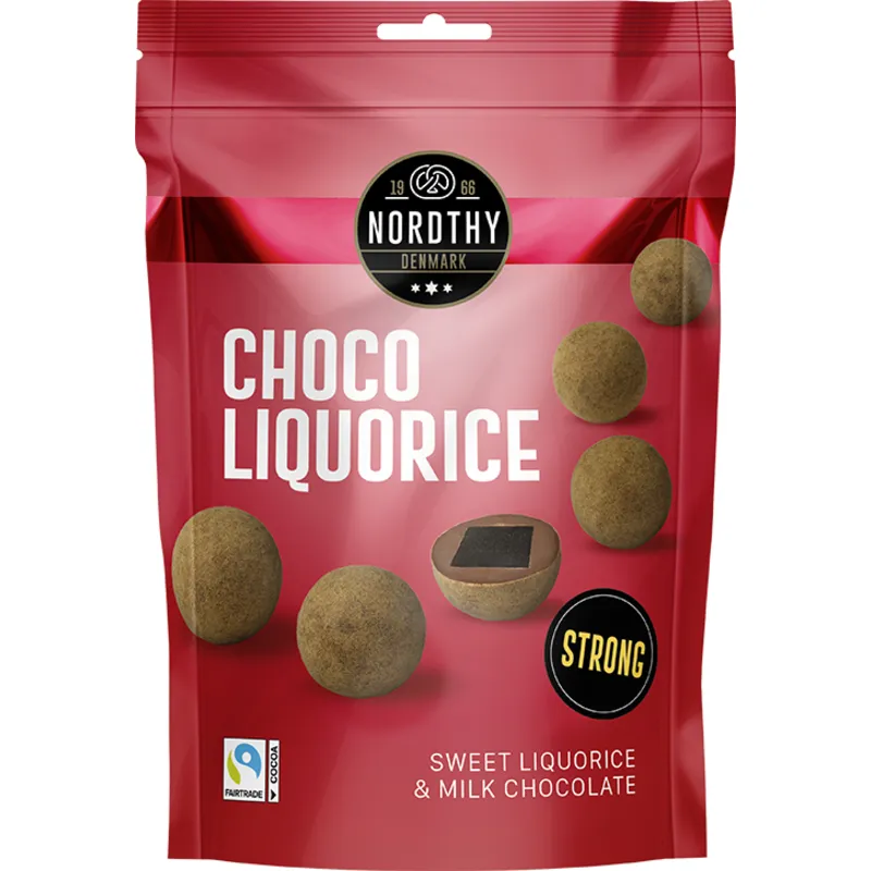 Nordthy Chokladlakritsbollar Stark 110g