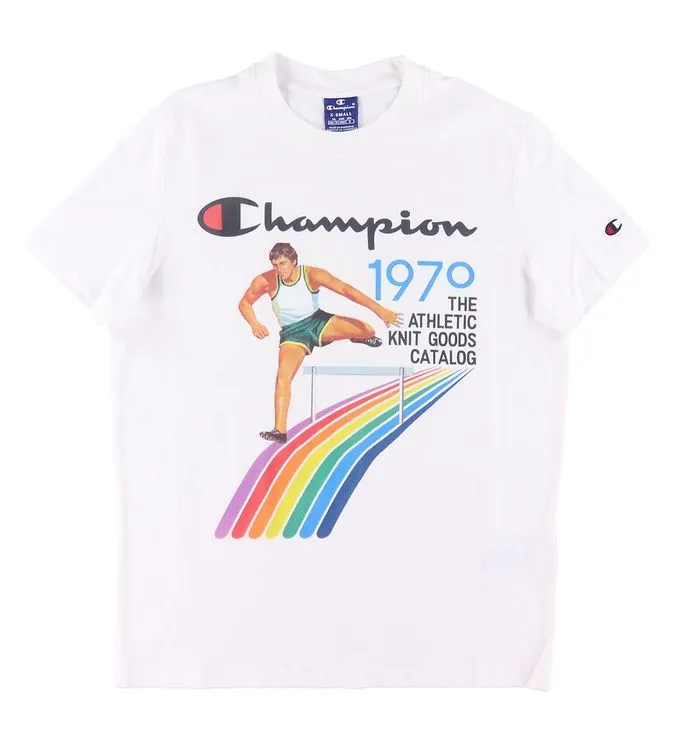Champion Fashion T-shirt – Vit m. Tryck (#1624)