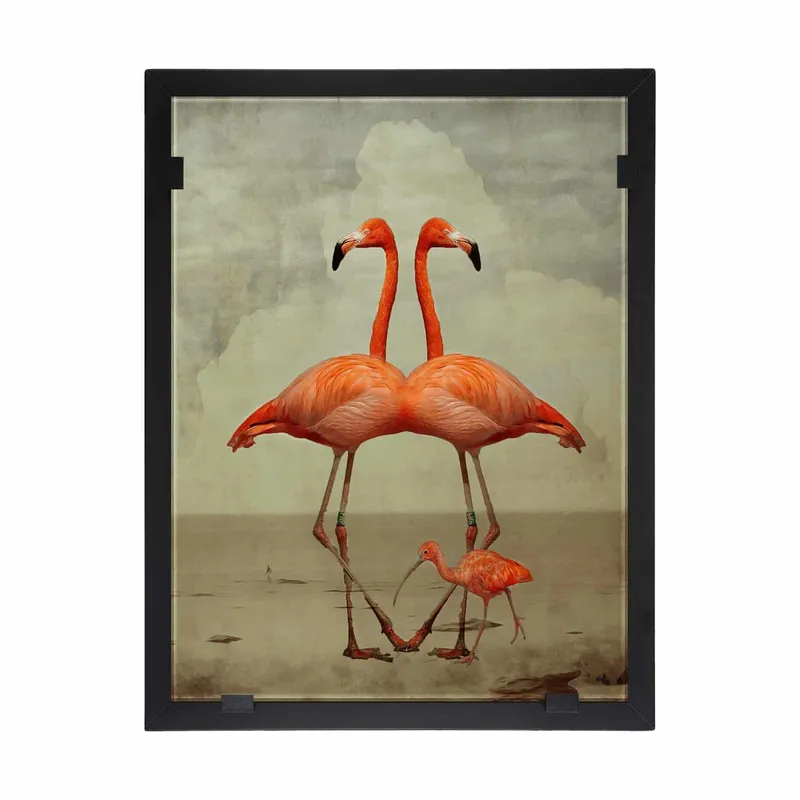 Glasvision – Tavla – Konstglas – Flamingoduo Design Yvonne Heinonen