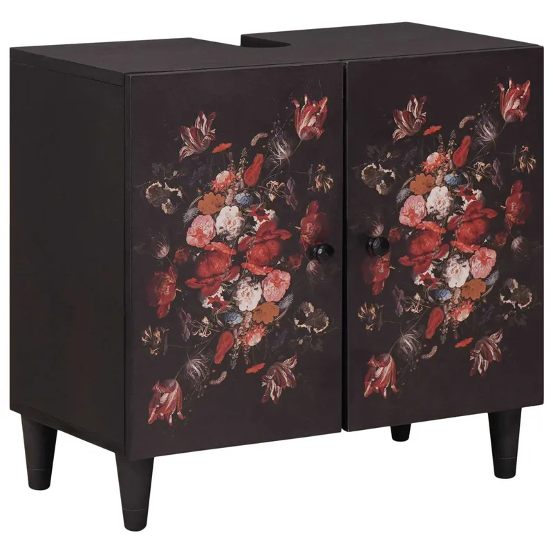vidaXL Diskbänksskåp Flerfärgsdesign 62 x 33 x 58 cm Massivt mangoträ