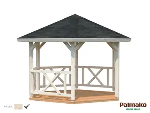 Palmako Betty Paviljong 9,9 m², utan golv, obehandlad