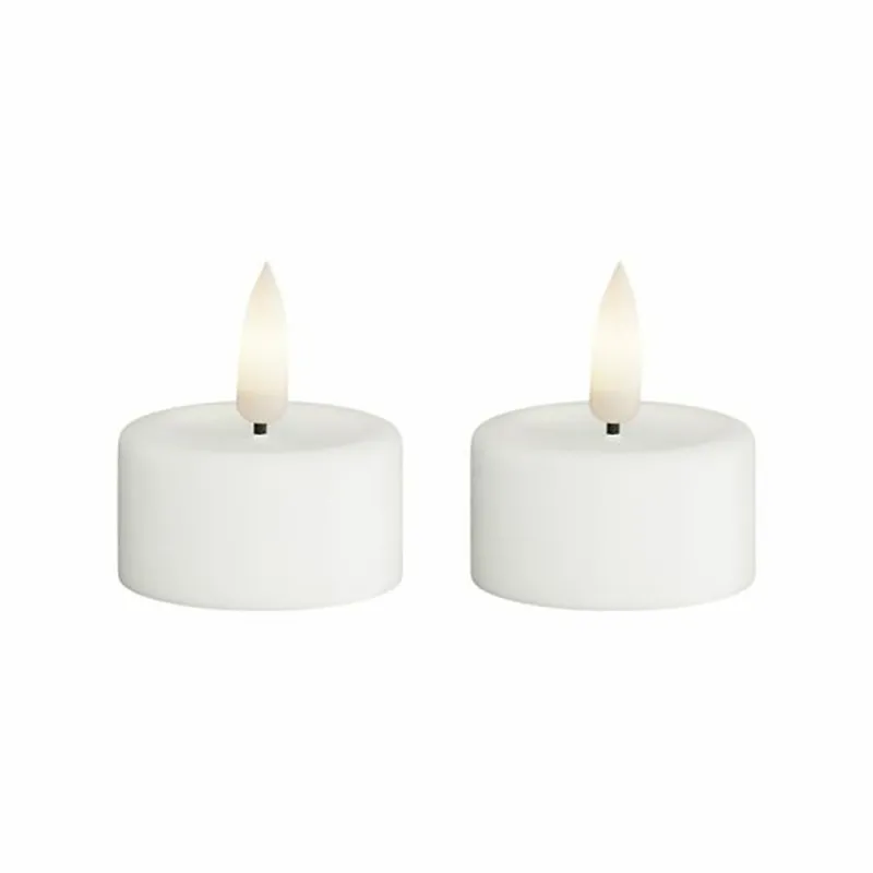 Deluxe Homeart, LED värmeljus 2-pack 4,1×4,5 cm vita