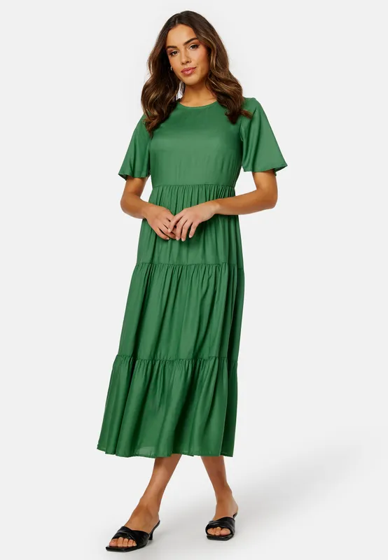 Butterfly Sleeve Viscose Midi Dress (#7457)