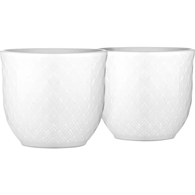 Lyngby porcelæn Porcelæn Rhombe Äggkopp H4,5 vit porslin 2 st.