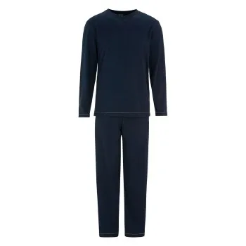 Damella Kurt Long Sleeve Pyjamas Marin bomull Medium Dam