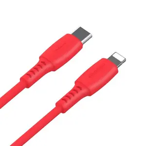Kabel USB Type-C / Lightning 18W 1.2m - Röd
