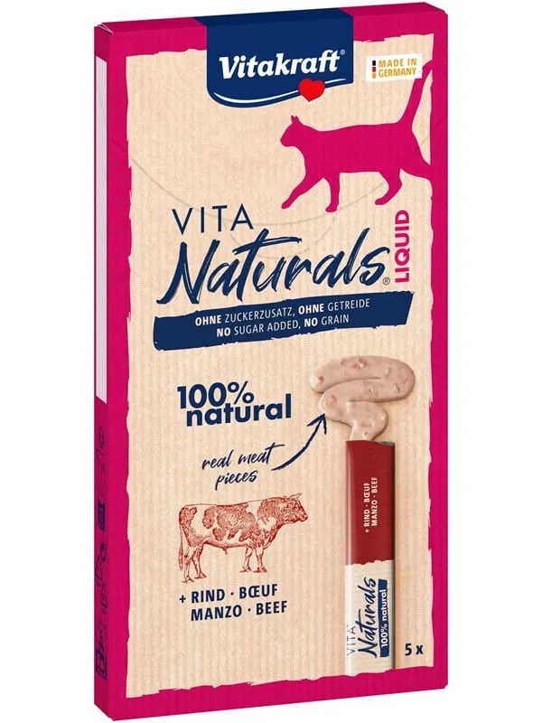 Vitakraft Vita Naturals Liquid Snack Nötkött (5-Pack x 15g)