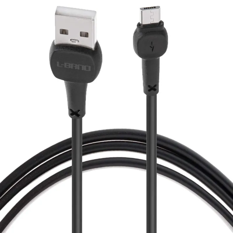 Snabbladdningskabel Micro USB 2A 100cm Svart