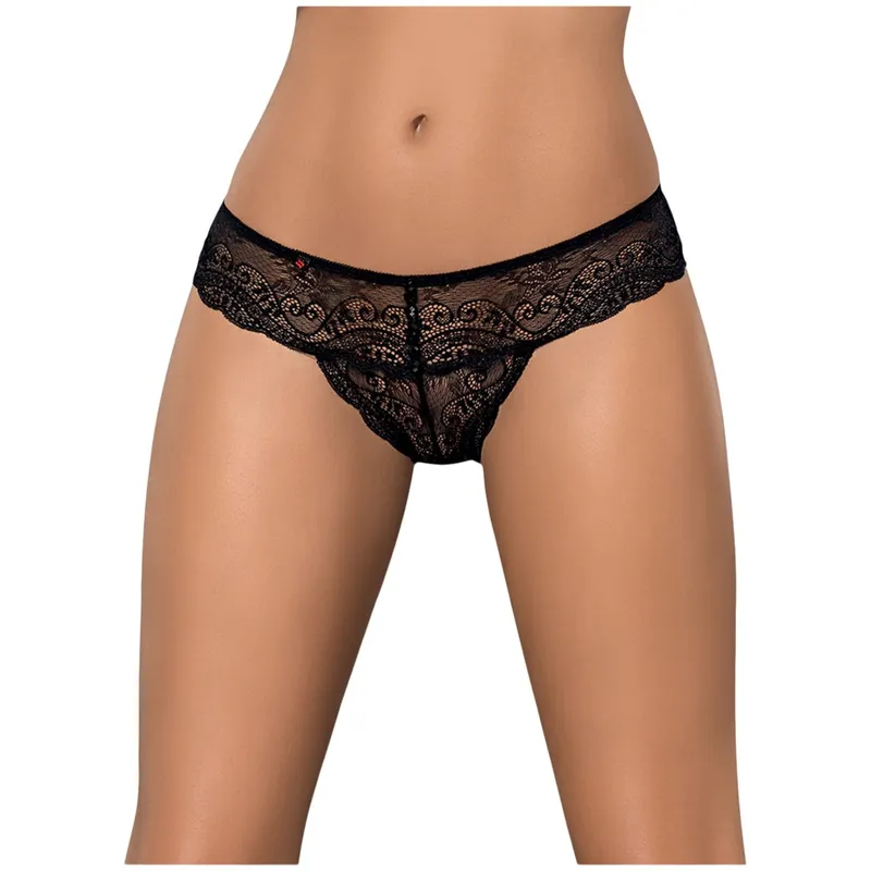Obsessive Miamor Thong Black S/M Spetstrosa