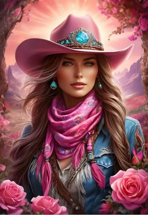Bluebird Pussel - Rosa Cowgirl 1000 Bitar