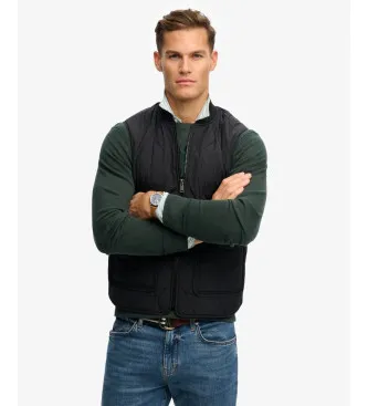 Superdry för män. M5012211A Military Liner Vest svart (XL), Casual, Polyester