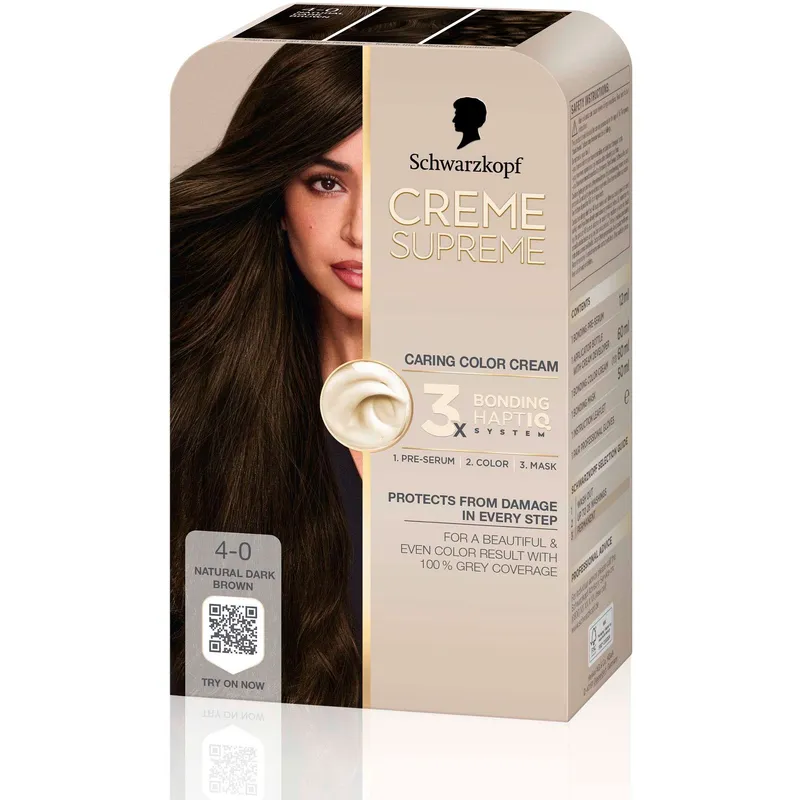 Schwarzkopf Creme Supreme 4-0 Natural Dark Brown - 1 pcs