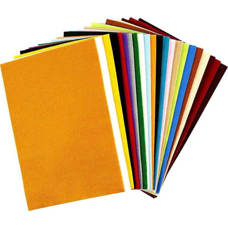 Hobbyfilt Mixade färger 20×30 cm 1,5 mm 180-200 g 24-pack
