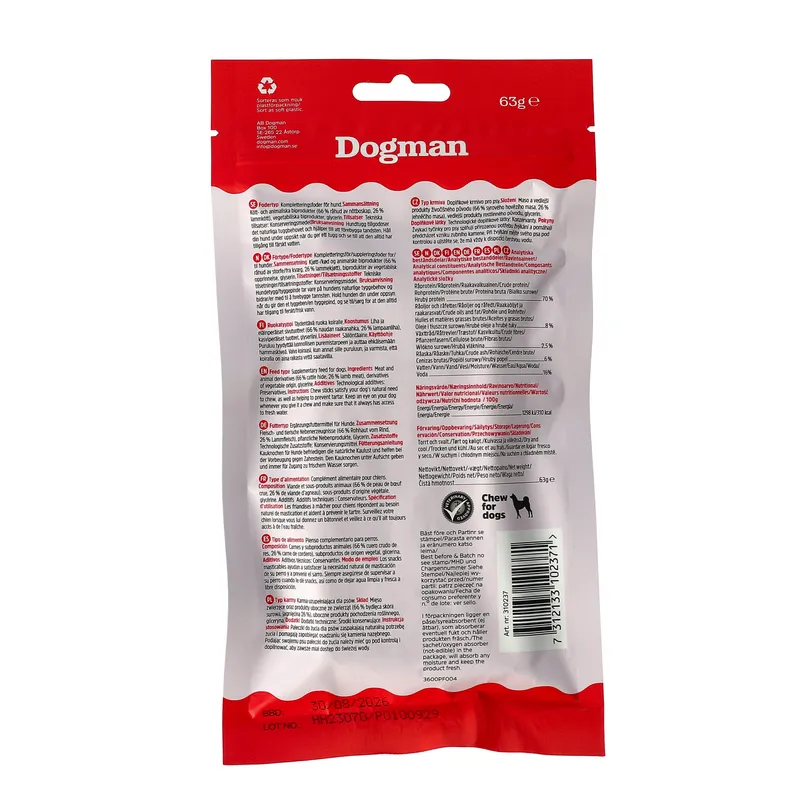Tuggpinnar med Lamm 5p Vit 12,5cm