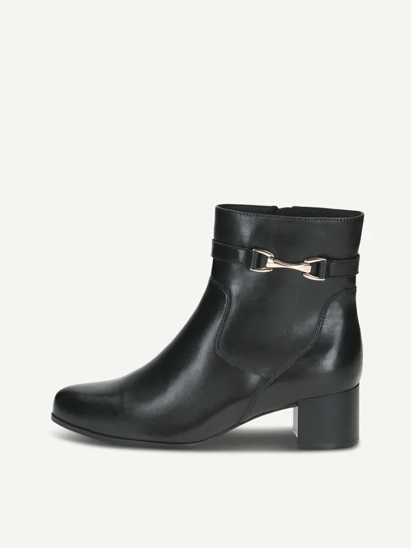 CAPRICE Bootie, black, made of Leather with Block heel, Size 38 (#1828)