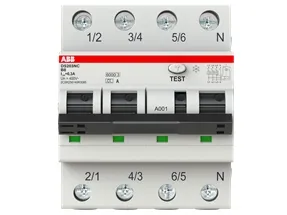 HPFI-skyddsbrytare C 10A 30mA 3P+N DS203NC
