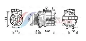 AC-kompressor AVA COOLING SYSTEMS AUK208