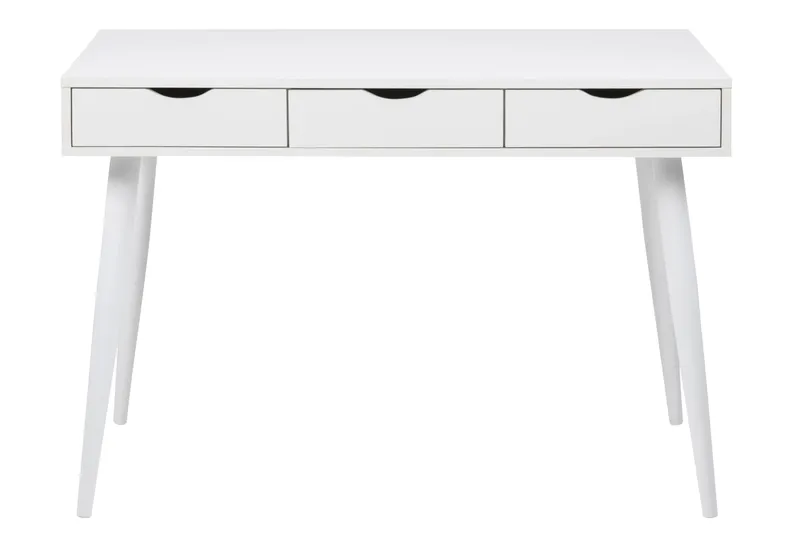 ACT NORDIC Neptune skrivbord – vit melamin / metall, med 3 lådor (110×50)
