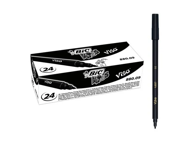 BIC Kids-överstrykningspennor, fin spets, svart, 24-pack