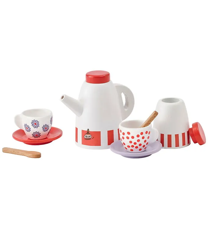 Kids Concept Kaffeservis – Trä – Vit/Röd m. Mumin
