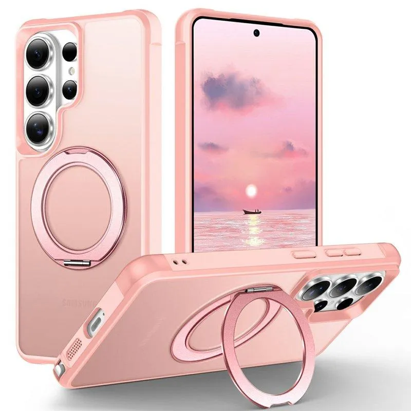 Mobilskal för Samsung Galaxy S26 Ultra Magnetiskt Kickstand TPU + PC – Rosa (#8523)