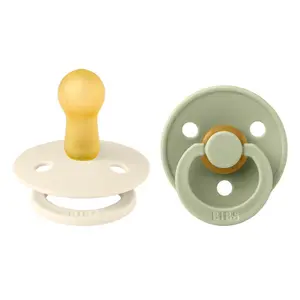 BIBS Colour Nappar - Stl. 2 - 2-pack - Rund - Sage/Ivory