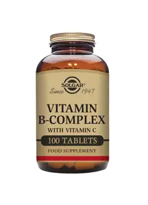 Solgar - B-komplex med Vitamin C, 100 tabletter