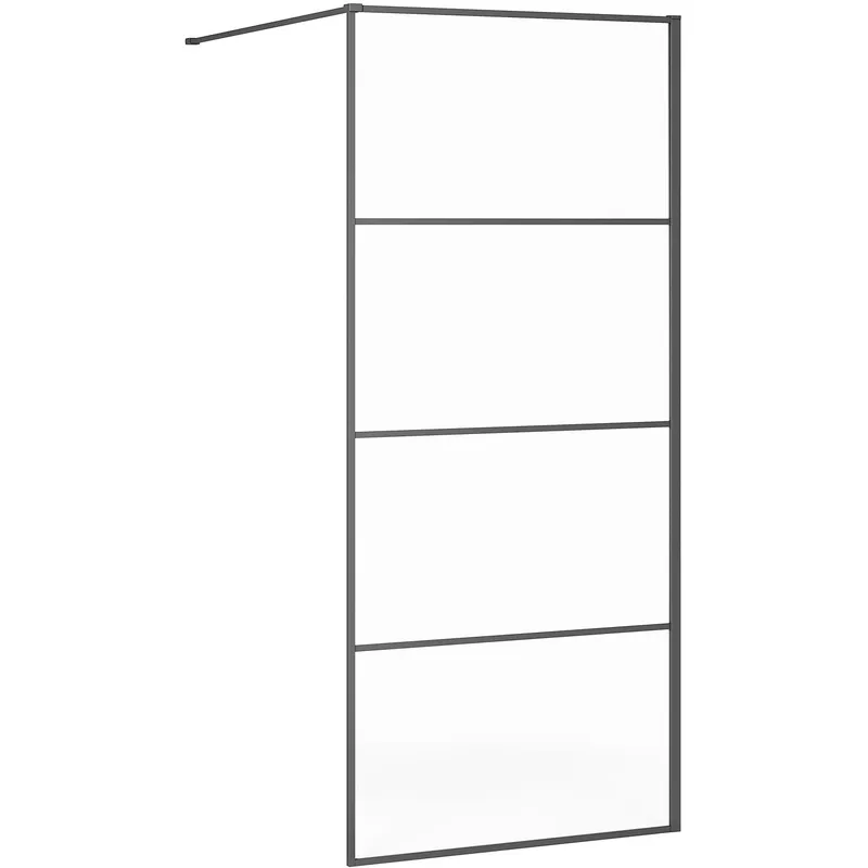 Gustavsberg Square Duschvägg svart med spröjs 90 cm