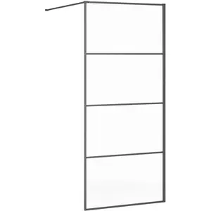 Gustavsberg Square Duschvägg svart med spröjs 90 cm