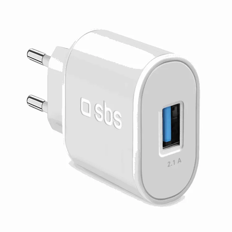 SBS 2100 mAh USB travel charger - Vit