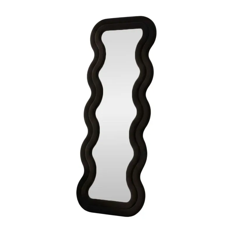 NORDVÄRK Mundo Cheval golvspegel, organisk – spegelglas och svart MDF (170×65)