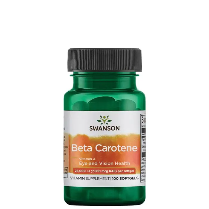 Swanson - Beta Caroten, 25 000 IU (7 500 mcg), 100 mjukkapslar