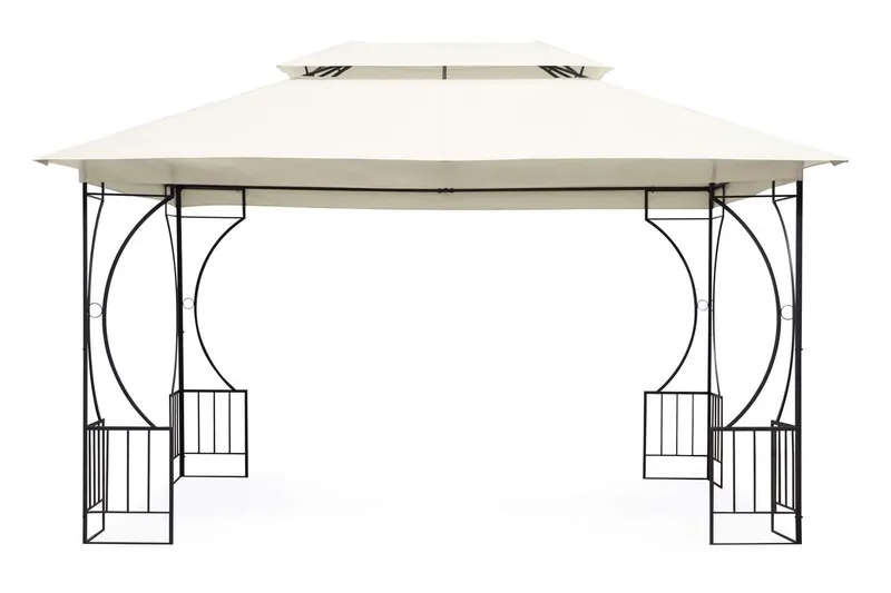 Trädgårdspaviljongtält Gazebo 3×4 m med sidoväggar Beige MultiGarden