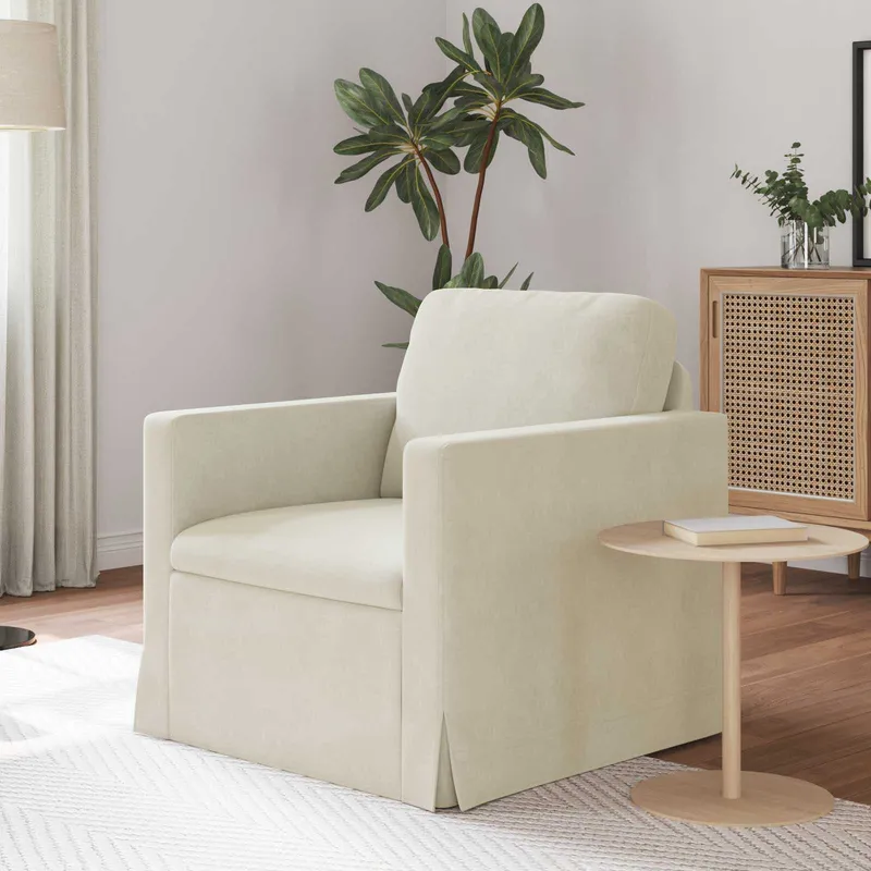 vidaXL Soffa Kräm 78 x 78 x 80 cm Sammet