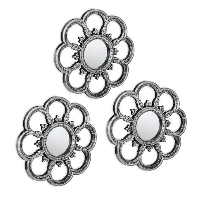 Spegelset med 3 blommor