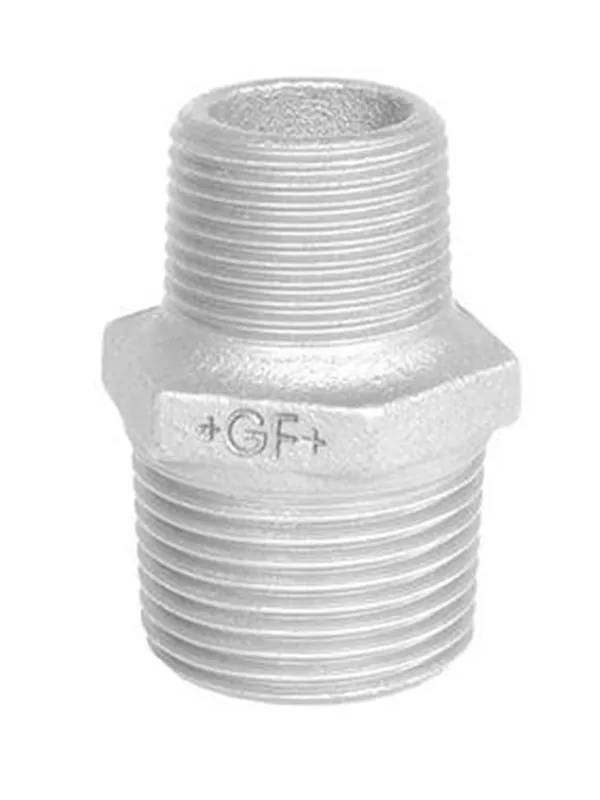 +GF+ Hexagon nipple galvanized reducing 1/2″ x 3/8″