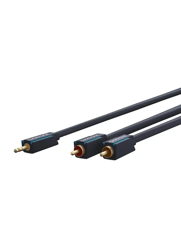 ClickTronic MiniJack - 2xRCA Cas. - 3m