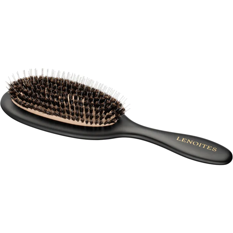 Lenoites Wild Boar Hair Brush with Cleaning Tool Black - 1 pcs