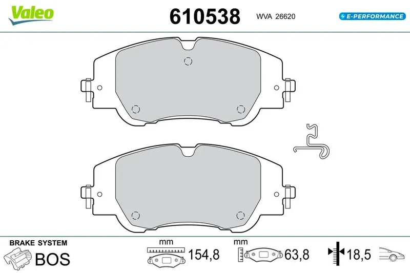 Bromsbelägg VALEO 610538