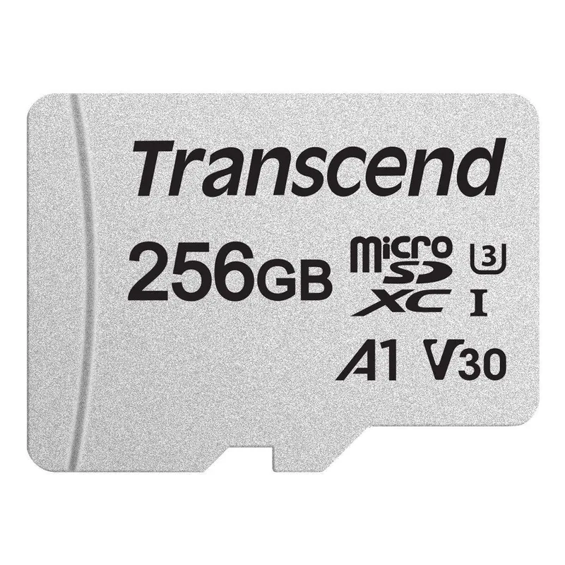 Transcend 300S – Flash-minneskort (adapter inkluderad) – 256 GB – A1 / Video Class V30 / UHS-I U3 / Class10 – microSDXC