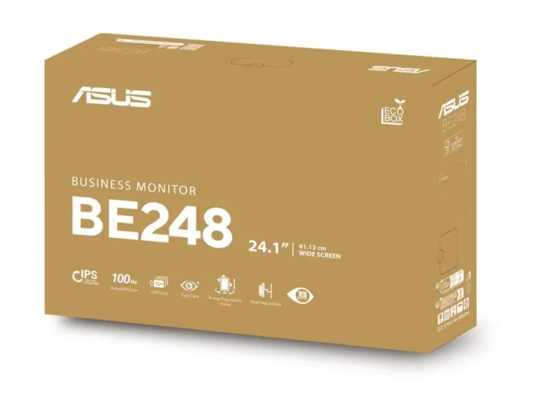ASUS BE248QF - LED-skärm - 24″ (24.1″ visbar) - 1920 x 1200 WUXGA @ 100 Hz - IPS - 370 cd/m² - 3000:1 - HDR10 - 5 ms - HDMI, VGA, DisplayPort - hög…
